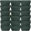 Vertical Wall Planter with 18 Pots, Hanging Garden Plant Flowerpot Holder, Stackable Wall-Mounted Planter, Balcony Planters for Flowers Vegetables Fruits (Dark Green, 18 Pots) by Eapmic