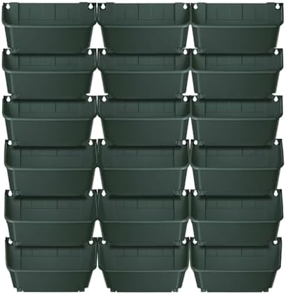 Hanging Planting Grow Bags, 18 Pockets Hanging Vertical Wall Planter, Vertical Greening Flower Container, Outdoor Indoor Grow Flower Pot Bags for Deck, Porch, Garden, Railing, Fence (Dark Green) - Image 6