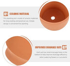 Terracotta Succulent Plant Pot Small Round Ceramic Flower Planter 14x12cm Breathable Clay Bonsai Pot for Indoor Outdoor Gardening - Image 3