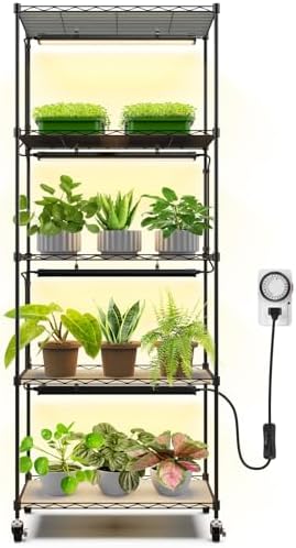 Barrina CX91 Plant Stand with Grow Light, 5-Tier, 100W, 23.6x13.8x59IN by Barrina
