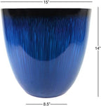 Gardener Select (EPR15-204) Large Egg Shaped Planter - Modern Indoor & Outdoor Decorative Flower Pot/Box (15 Inch, Blue Flower) - Image 3
