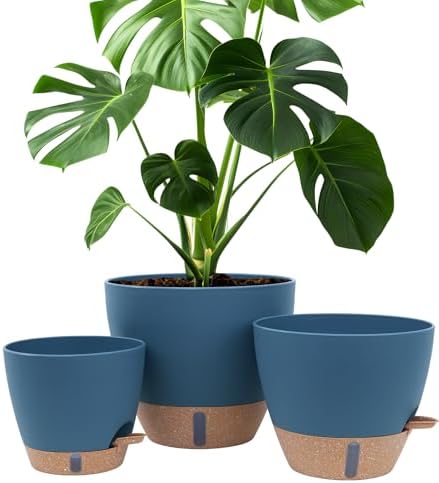 8/10/12 Inch Self Watering Pots for Indoor/Outdoor Plants with Drainage by Montresor