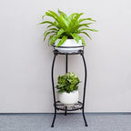 FaithLand 2 Tier Tall Black Metal Plant Stand Indoor Outdoor, 26.5", 2 Pack - Image 3