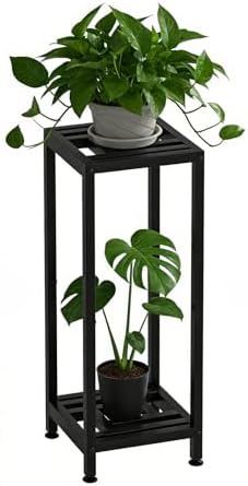 Compact Metal Plant Stand, 2-Tier 29 Inch Tall Flower Pot Holder by Umi