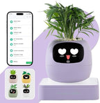PLANTSIO Smart Plant Pot with Screen, 80ml Self-Watering Planter Purple by PlantsIO