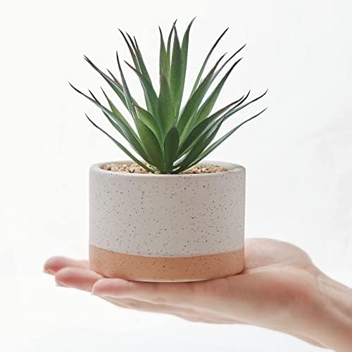 Artificial Succulent Plants in Ceramic Pots Set of 3 - Image 5