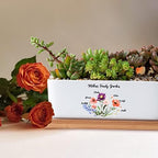 Personalized Birth Month Flower Plant Pot with Kids Names,Custom Grandma's Garden Ceramic Succulent Planter with Bamboo Tray Indoor Outdoor Home Decor Plants, for Mom Grandma,B4 - Image 6