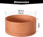 D'vine Dev Terracotta Shallow Planter Pot with Saucer, 10 in, 40-Y-B-0 - Image 3