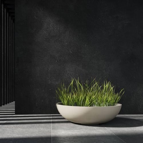 Cavo Wide Low Indoor/Outdoor Planter, 19x8in Sand Stone - Image 3