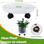 6 Packs Plant Caddy with Wheels 11.8" Plastic Rolling Plant Stands Heavy-duty Plant Dolly with Casters Indoor Outdoor Wheeled Plant Roller Base Large Planter Saucers Plant Mover - Image 3