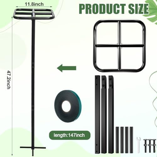 MorningRo 2 Pack 12 x 48 Inch Dragon Fruit Trellis Adjustable Garden Metal Plant Climbing Support with Wide Stretch Ties for Outdoor Vertical Gardens Vining Plants - Image 2