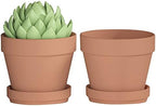 Fcacti 9 Inch Clay Pot for Plant with Saucer - 2 Pack Large Terra Cotta Plant Pot with Drainage Hole, Clay Planters Pot, Terracotta Pots for Indoor Outdoor Plant by FcactiTerracottaPots