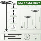 2 Pcs Heavy Duty Dragon Fruit Trellis, 12"x12"x50" Adjustable Metal Dragon Plant Support Stand, Durable Vertical Trellis for Climbing Plants, No-Hammer Assembly for Outdoor Garden (Round) - Image 2
