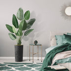 Artificial Tree in Geometric Spiral Pattern Planter, Fake Bird of Paradise Silk Tree for Indoor and Outdoor Home Decoration - 67" Overall Tall (Plant Pot Plus Tree) - Image 5
