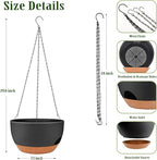 12 Inch Self Watering Hanging Planters with Removable Reservoir, 2 Pack - Image 2