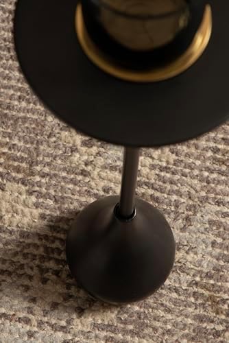 Kate and Laurel Hersi Decorative Modern Pedestal Drink Table; 7 x 7 x 20; Black; Cast Aluminum Mini Table with Teardrop Base for Use as Small Plant Stand or Living Room Martini Table - Image 6