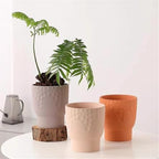 Planter Round Terra Cotta Flower Pot, with Honeycomb Pattern Planter, for Decorate Balcony Living Room Bedroom Kitchen Garden (2 Sizes) Garden(Large) - Image 5