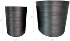 Tall Modern Lines Resin Planters for Home Decor and Garden Spaces - Minimalist Round Planters for Indoor and Outdoor - Classic Flower Pots for Patio and Entryway - Set of 2, 21", 19", Black - Image 4