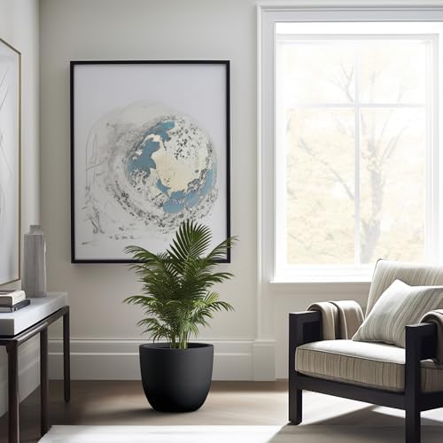 Kante Accent Round Bowl Black Concrete Planter 14" Dia, Outdoor - Image 4