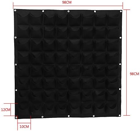 GLOGLOW 64-Pocket Vertical Planting Bag Heavy-Duty Felt Wall Hanging Grow Bag with Auto Drain System for Indoor & Outdoor Gardening Space-Saving Vertical Planter - Image 5