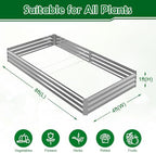 8x4x1FT Galvanized Raised Garden Bed, Metal Planter, Silver,1 Pack - Image 2