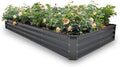 GARDMAX 8x4x1FT Galvanized Raised Garden Bed Kit, Metal Planter Boxes Outdoor with Easy Assembly, Large Garden Bed for Vegetables, Fruits, Flower, Herbs Rectangle Dark Gray by ChooseGardmaxforbetterlife