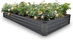 GARDMAX 8x4x1FT Galvanized Raised Garden Bed Kit, Metal Planter Boxes Outdoor with Easy Assembly, Large Garden Bed for Vegetables, Fruits, Flower, Herbs Rectangle Dark Gray by ChooseGardmaxforbetterlife