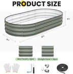 Pattiumo Galvanized Raised Garden Bed 6x3x1 FT, Oval Metal Raised Garden Bed Outdoor Planter Box with Open Bottom, Rust-Resistant Steel Garden Bed for Vegetables Herbs Flowers, Easy Assembly - Image 3