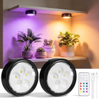 Rechargeable Grow Lights for Indoor Plants, Cordless Magnetic Plants Light (Black, 2) by QueScxub