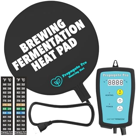 Brewing & Fermentation Heat Pad with Thermostat, 10", Black by PropagatePro