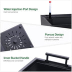 Patikuin 22.4" Tall Self-Watering Planters Set of 2, Black Modern Plant Pots with Water Level Monitor & Drainage Holes, Weather-Resistant Plastic for Indoor Outdoor Patio Porch Entryway - Image 7