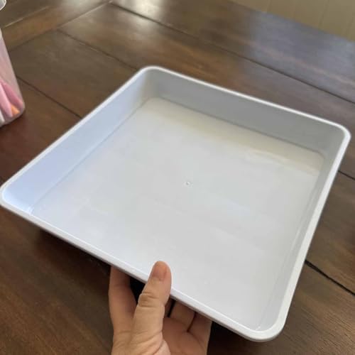 JOIKIT 10 PCS 11.4 x 11.4 Inch Square Plant Saucer, 1.6 Inch Deep Plastic Square Planter Base Bottom Pot Trays, Drip Plates for Plant Pot IndoorsOutdoor, White - Image 6