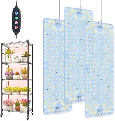 3Pack Ultra-Thin Panel Grow Lights for Seed Starting Greenhouse by JINHONGTO