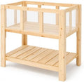 ketive Raised Garden Bed with Transparent Acrylic Side Panels, Elevated Wooden Planter Box with Shelf for Vegetables, Herbs & Flowers,Outdoor Raised Garden Planter for Patio, Balcony & Backyard by Ketive