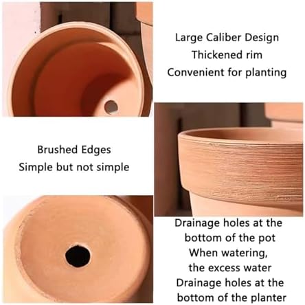 Flower pots Indoor Bowl-Shaped Red Clay Flowerpots Outdoor Indoor - Image 6
