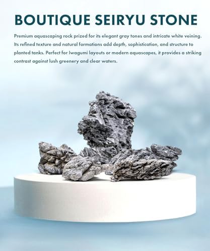 SubstrateSource Natural Aquarium Stones - Soft Grey to Bluish-Grey w/Subtle White Veins - Iwagumi Aquascaping Rocks, Freshwater Tanks, Betta Fish Tank, Shrimp, Cichlids - Boutique Seiryu, 30 LB - Image 2