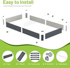 2PCS 8x4x1FT Galvanized Raised Garden Bed, Galvanized Planter Raised Garden Boxes Outdoor, Large Metal Raised Garden Beds for Vegetables-Grey - Image 4