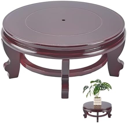 FINGERINSPIRE Wooden Display Stand Base 12.6x5.5inch Chinese Oriental Plant Stand Coconut Brown Traditional Vase Pot Stands Hand-Crafted Fishbowl Display Stands for Indoor Plants Outdoor Decoration by FINGERINSPIRE