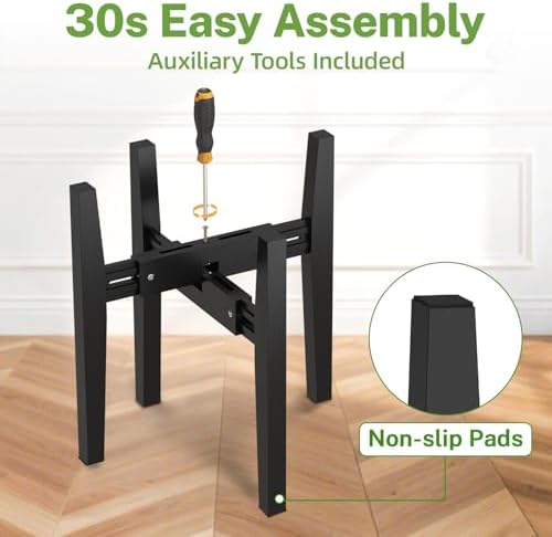 iDavosic.ly Adjustable Bamboo Plant Stand 2 Pack, Fits 8-12 Inch Pot, Black - Image 6