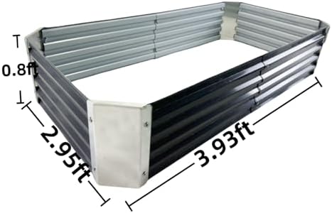 47"Lx35"Wx10"H Galvanized Raised Garden Bed 3.9x3x0.8ft Metal Planter Box Dark Grey Large Metal Oval Patio Kit Planting Bed Suitable for Outdoor Backyard Plant Flower Vegetable Fruit Planting - Image 2