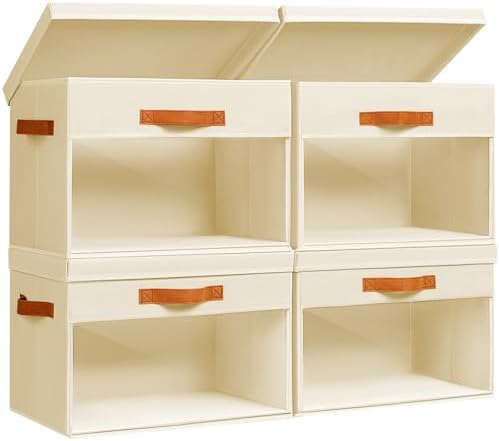 Homsorout Large Fabric Storage Bins - Closet Storage Organizers with Lids by Homsorout