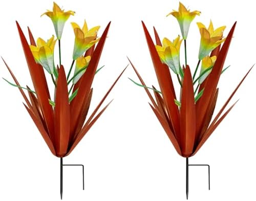 Metal Agave Plant Outdoor Decoration Lily Mexican Yard Art Garden Statue by HomightCentennial