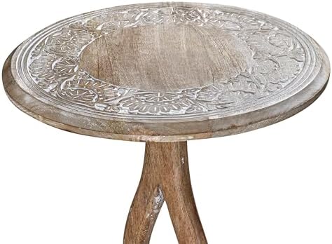 Pride Styles End Table 18x22", Solid Wood Accent Side Table, White Wash - Image 5