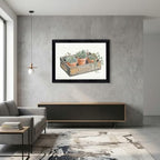 Framed Canvas Wall Art Watercolor Potted Succulents Ivy Muted Earthy Sage Green Canvas Print Poster Black Frame Wall Decor for Kitchen Rustic Farmhouse Decor, Plant Lover Gift - Inch 16x20 - Image 4