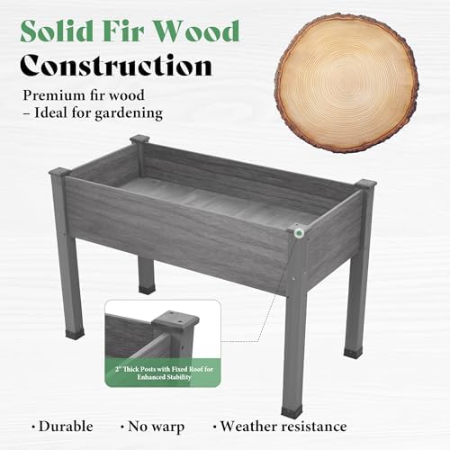 AMERLIFE Raised Garden Bed, 48x30x24 Inches Elevated Wood Planter Box - Image 5