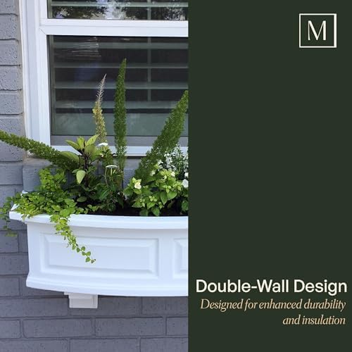 Mayne Nantucket 24in Self-Watering Rectangular Window Box Planter, Black - Image 5