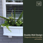 Mayne Nantucket 36in Self-Watering Rectangular Window Box Planter, White - Image 5