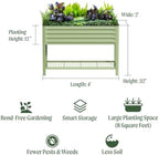 Vego garden Elevated Raised Garden Bed, 2' x 4' Outdoor Planters Boxes with Legs & Storage Rack for Patio, 700 Lbs Weight Capacity, Raised Beds for Gardening Herbs Vegetables, Olive Green - Image 2