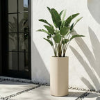 KUTE NEST 19.5" Premium Tall Tubo Fiberstone Outdoor Planter - Kilim Beige - Image 2