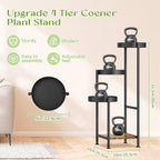 Oppro Plant Stand Indoor Outdoor, 4 Tier Corner Metal Flower Shelf Holder - Image 2